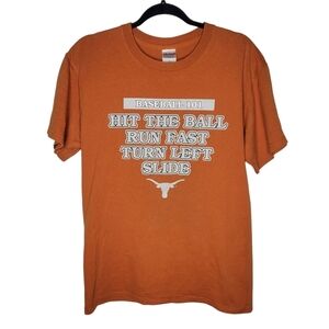 Vintage Y2K Texas Longhorns Baseball 101 Graphic T-Shirt in Orange Size Medium